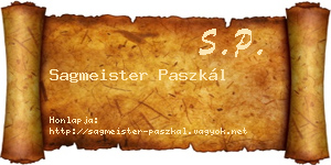 Sagmeister Paszkál névjegykártya